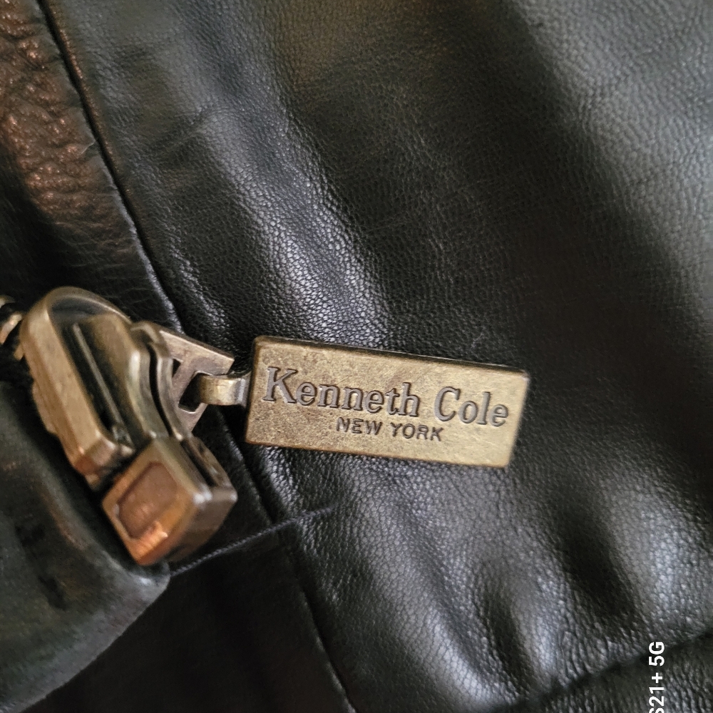 REVERSABLE KENNETH COLE NEW YORK LEATHER/LEOPARD JACKET - Picture 10 of 11